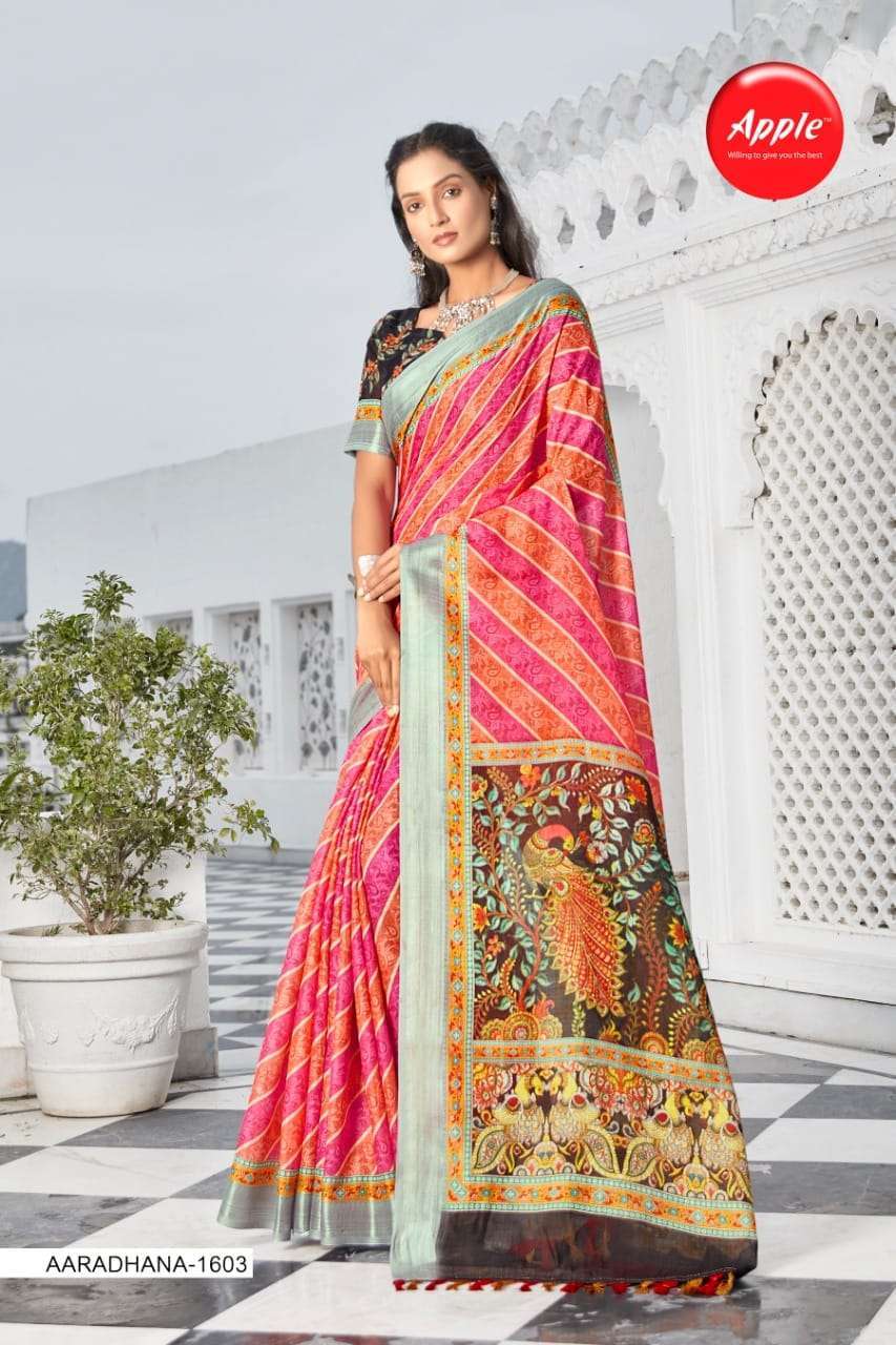 apple aaradhana vol 16 series 1601-1608 pure linen saree