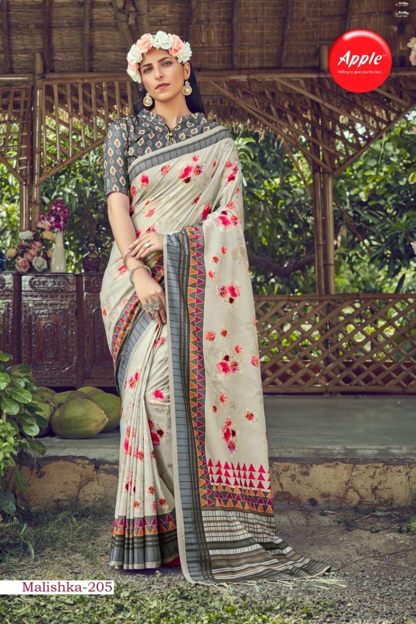 APPLE MALISHKA VOL 2 MUSLIN SILK PRINTED FANCY SAREE