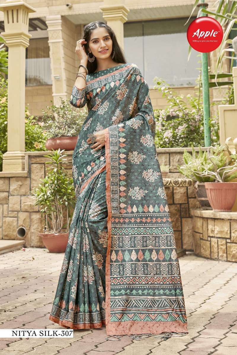 apple nitya vol 3 series 301-308 Bhagalpuri Digital Print saree