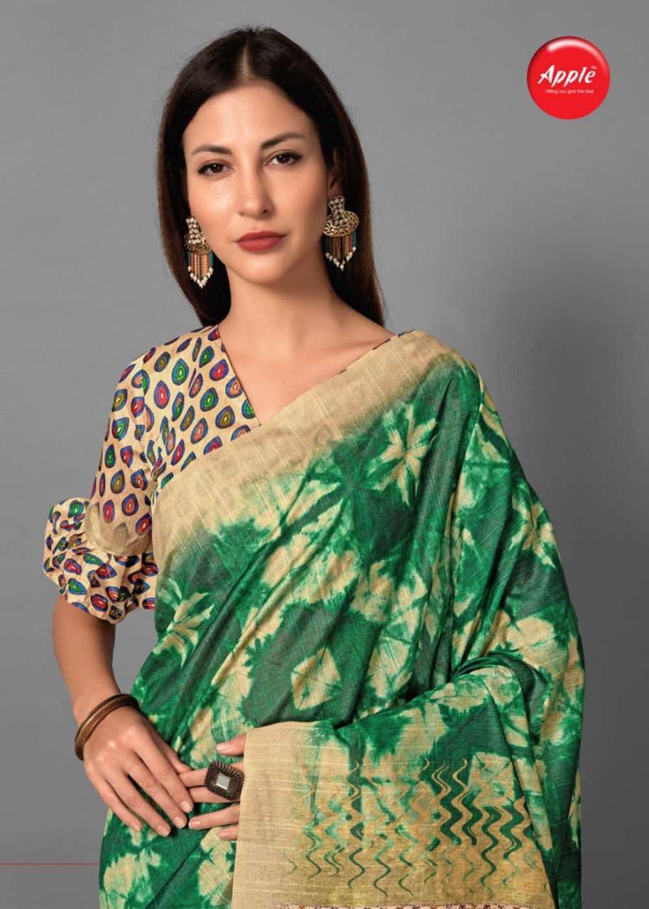 apple saree batiq series 101-108 bhagalpuri saree