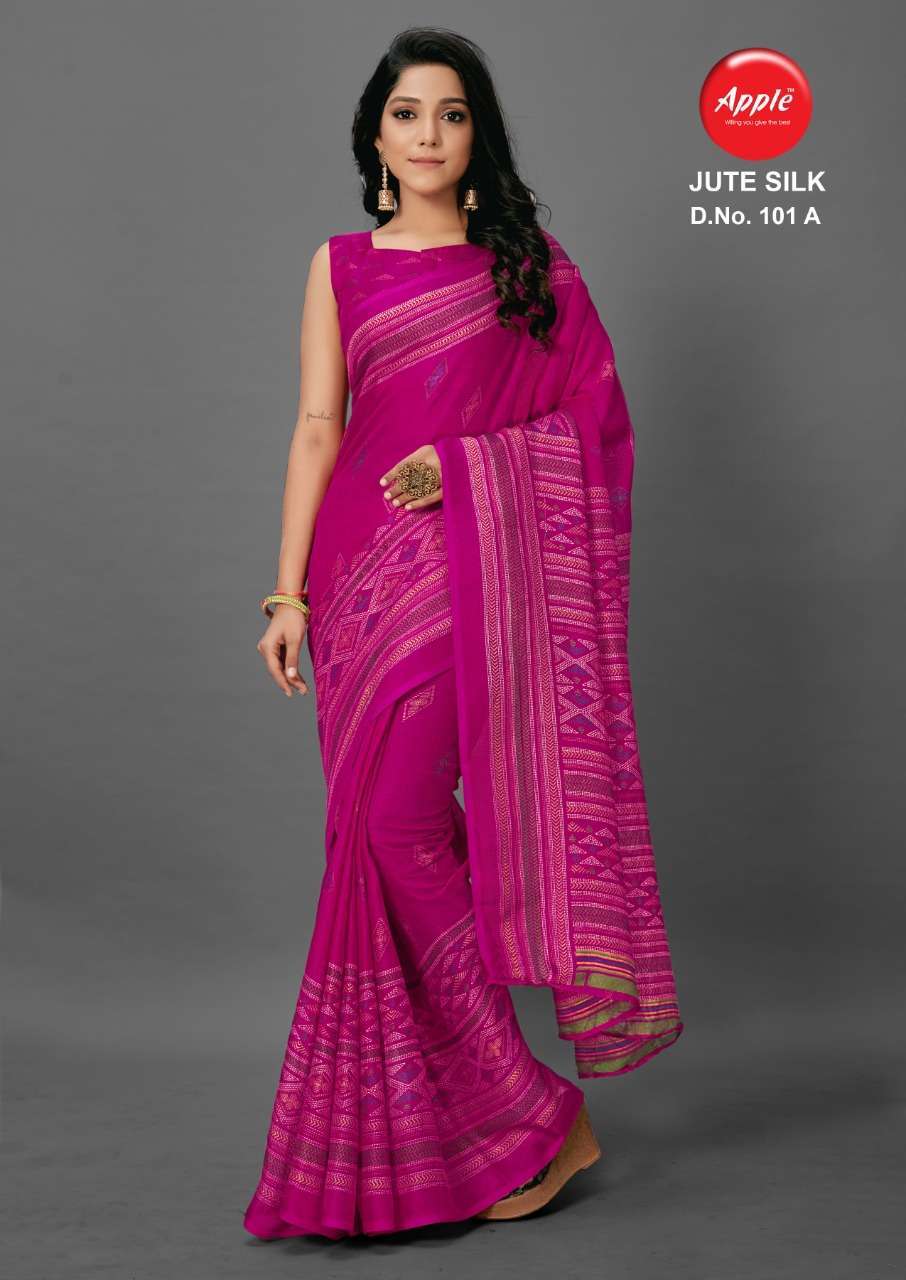 apple saree jute silk vol 1 series 101 jute silk saree