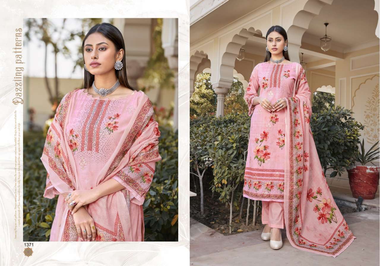 bipson nargis vol 2 series 1370-1373 pure cotton digital print suit