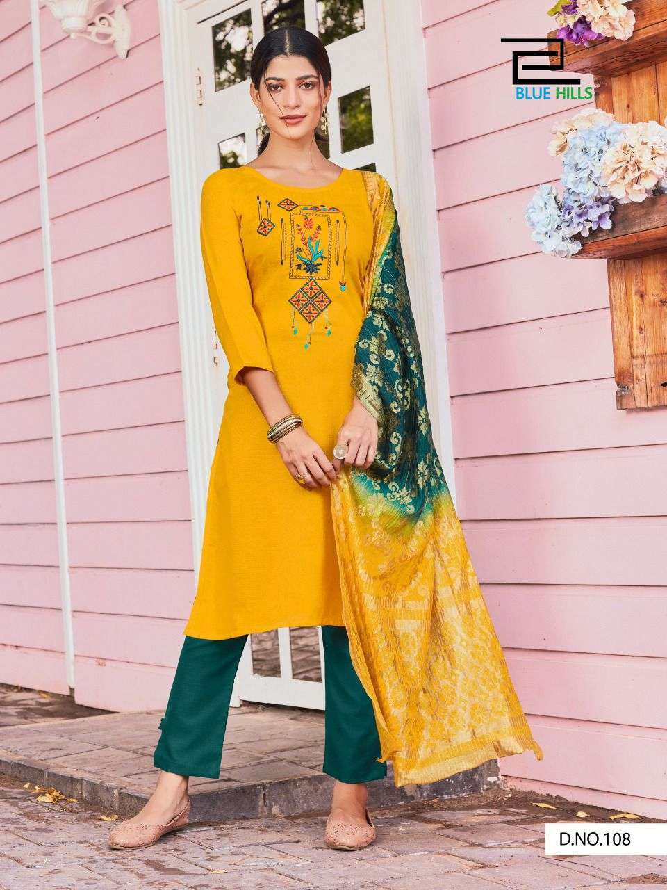 Blue hills queen vol 3 series 101-112 ruby slub readymade suits