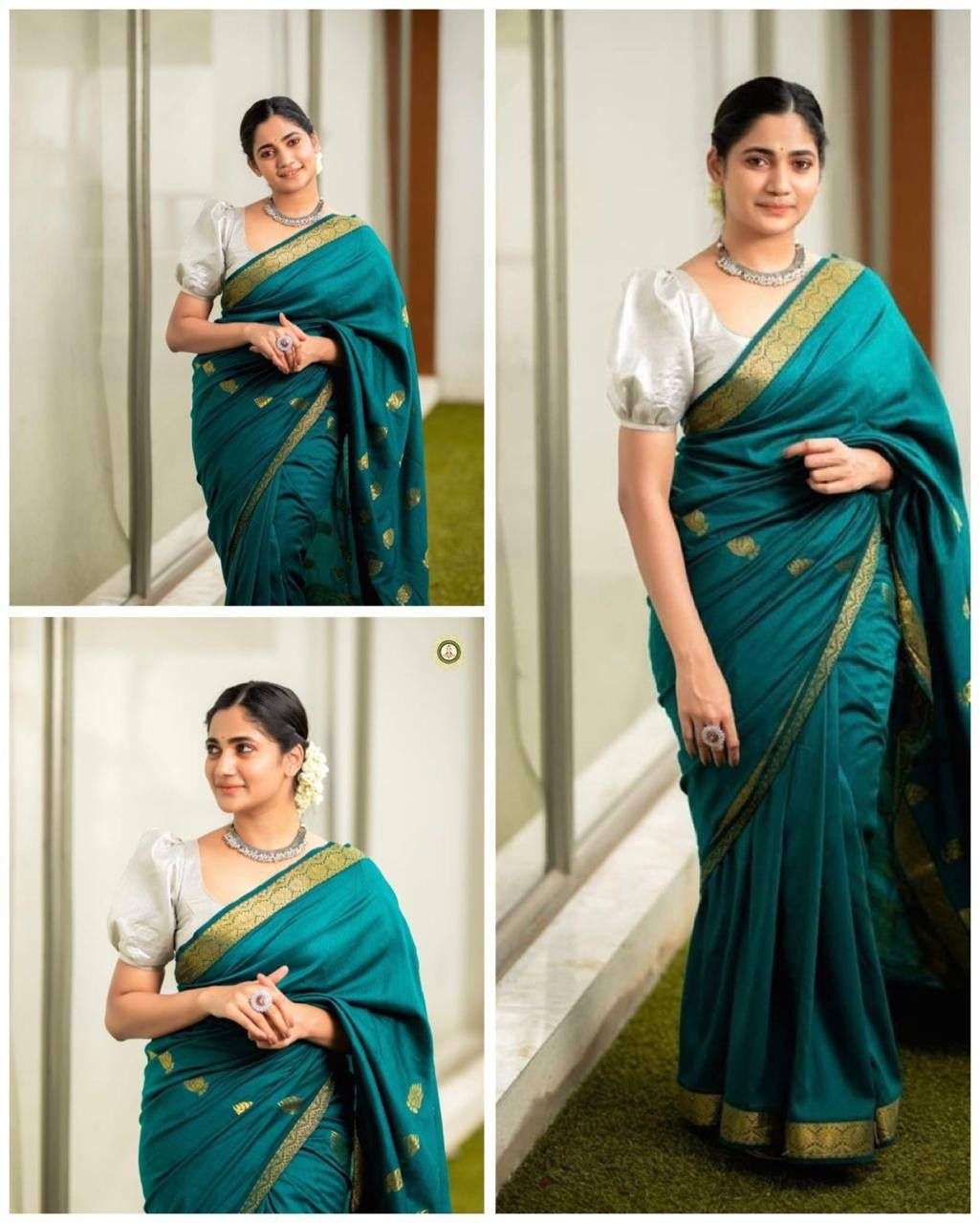 BT -02 DESIGNER SOFT LICHI SILK SAREE