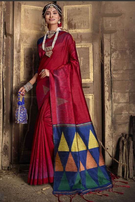 BT- 10 DESIGNER HANDLOOM RAW SILK SAREE 