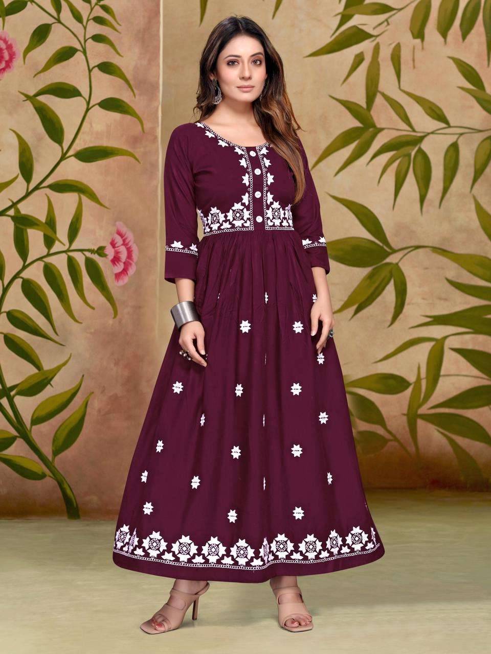 BT- 1001 DESIGNEER 14 KG HEVAY RAYON KURTI 