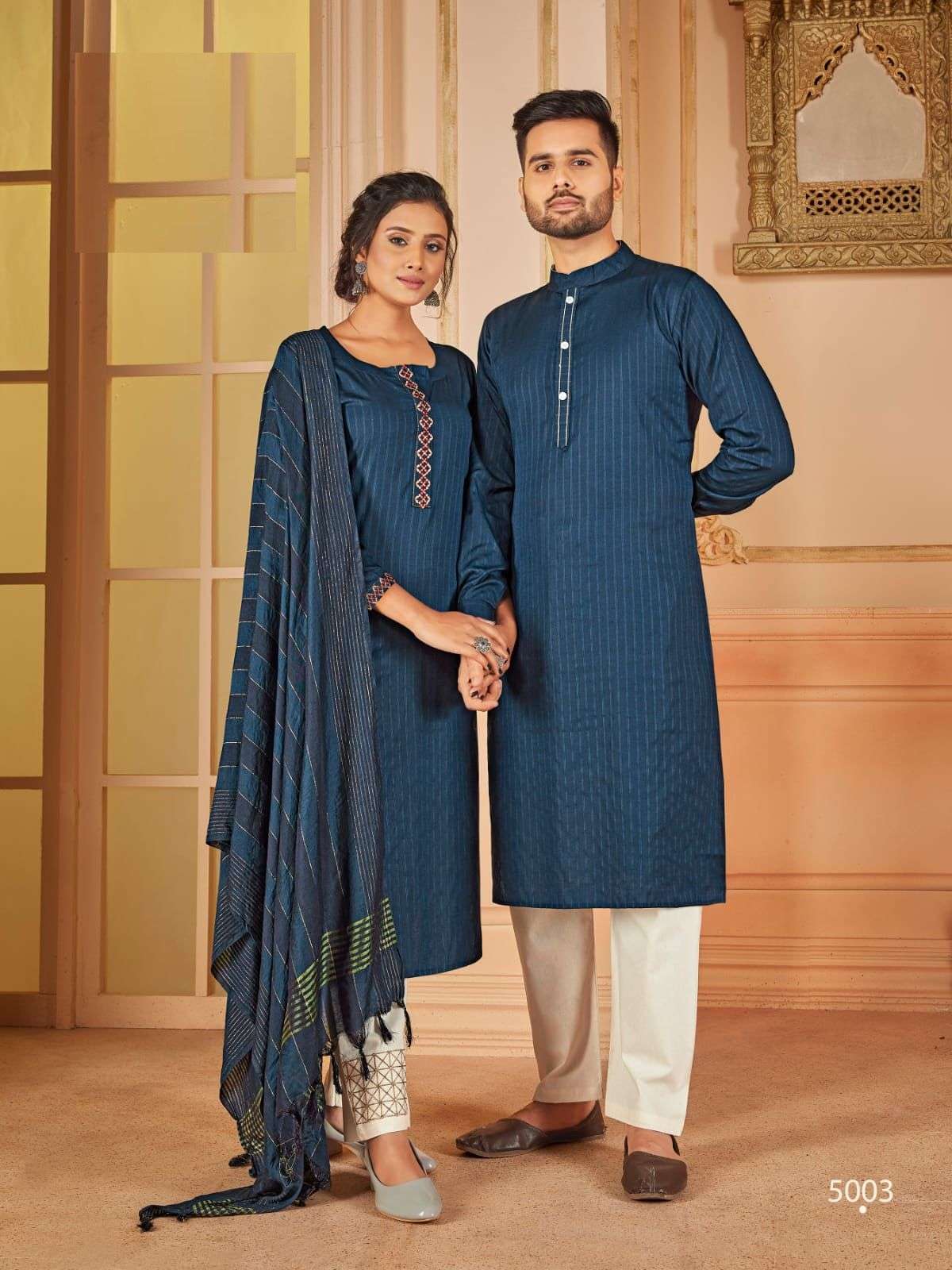 COUPLE GOALS DESIGNER FANCY COTTON WEAVING SUIT 