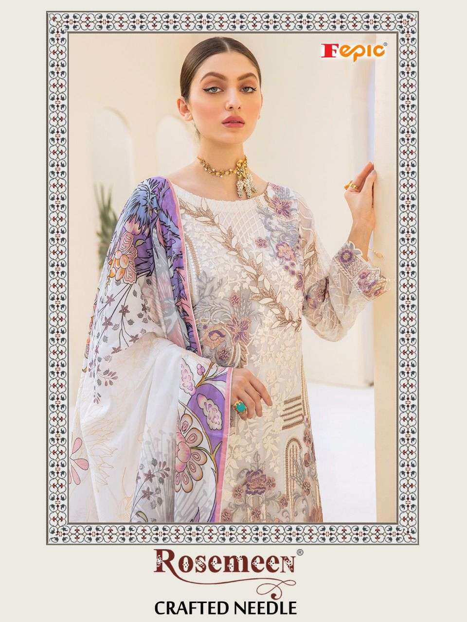 CRAFTED NEEDLE BY FEPIC GEORGETTE PAKISTANI DESIGNER SUITS