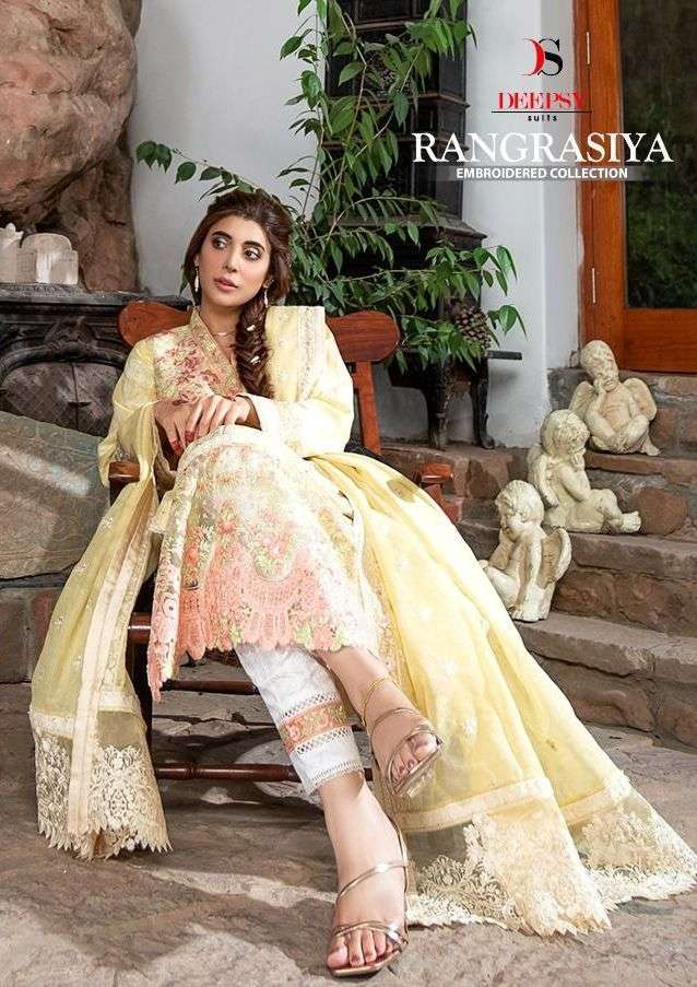 DEEPSY RANGRASIYA EMBROIDERED COLLECTION COTTON PAKISTANI SUITS SUPPLIER