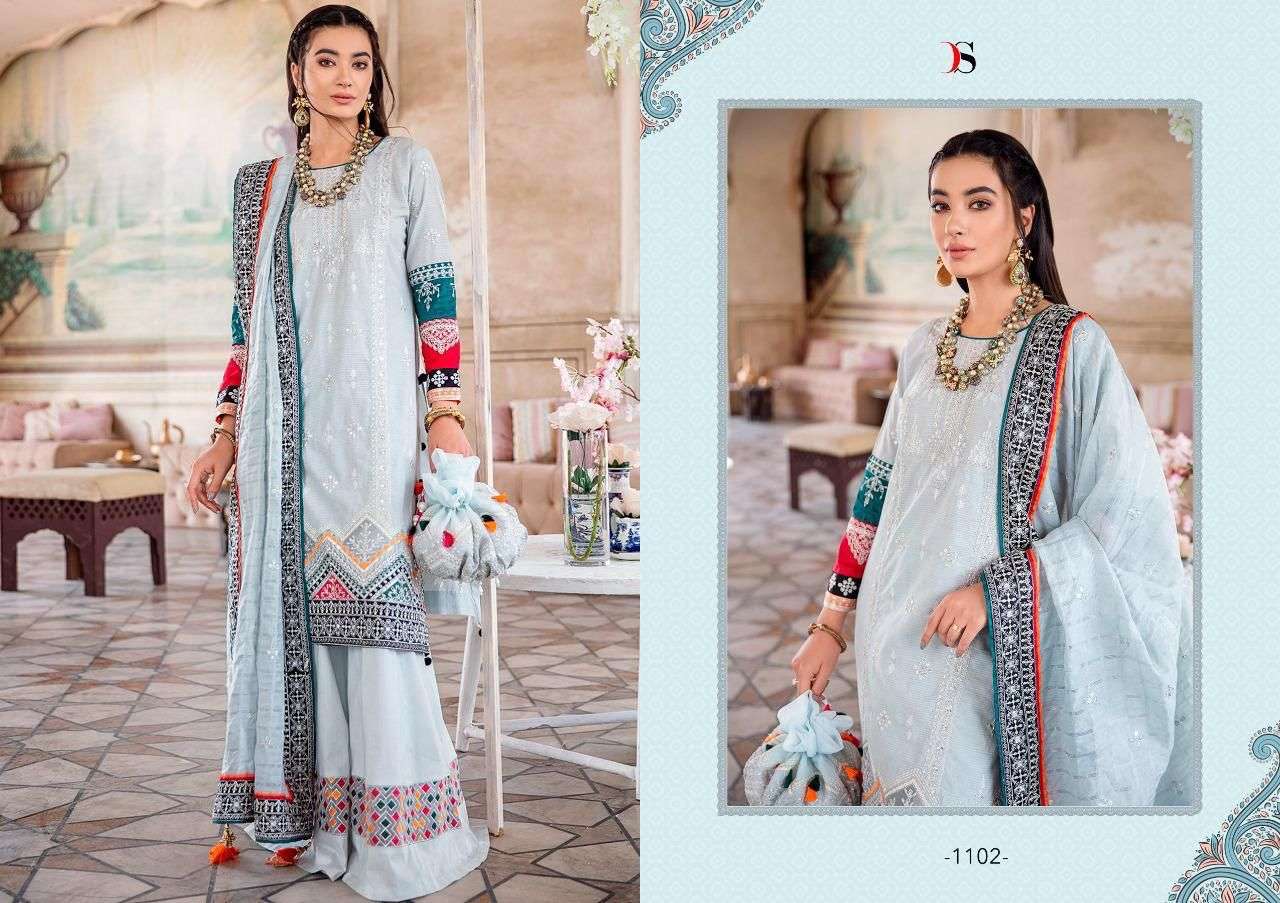 DEEPSY SUIT 1102 DESIGNER PURE COTTON SUIT