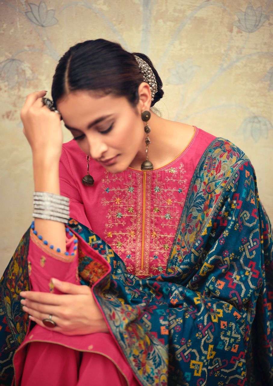 deepsy suits basera series 11701-11706 tussar silk with embroidery suit 