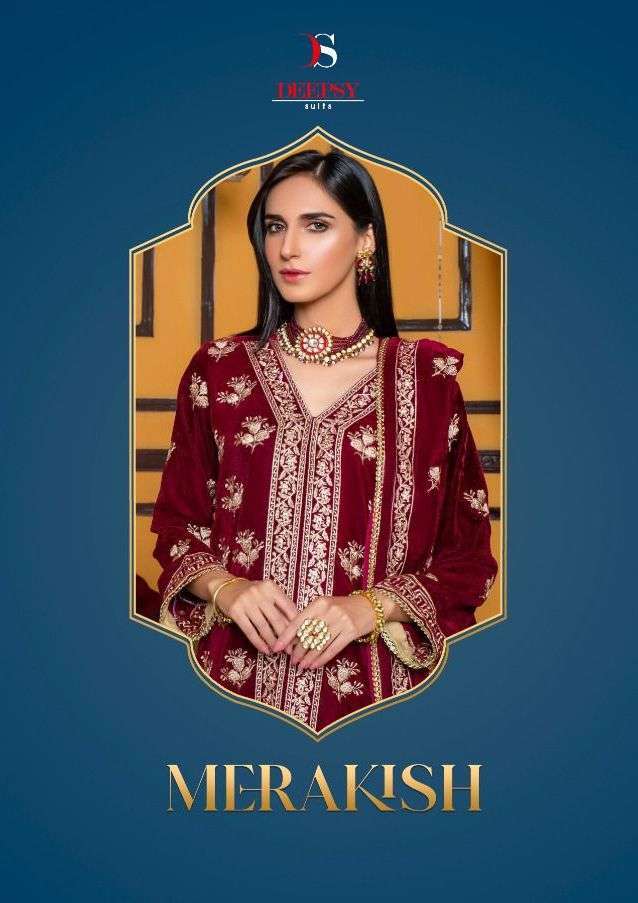 deepsy suits merakish series 1211-1215 Pure velvet with embroidery suit