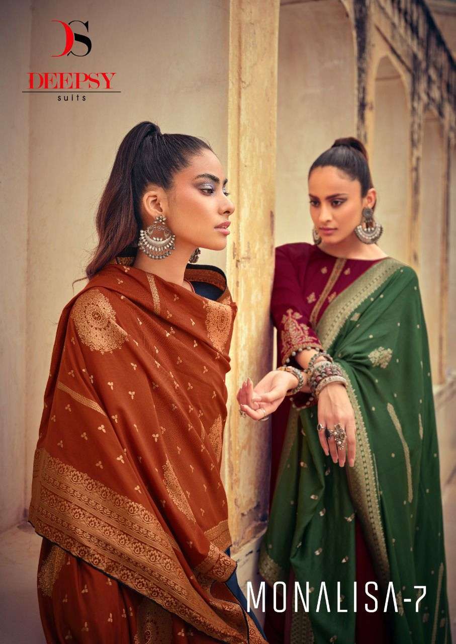 deepsy suits monalisa vol 7 series 12201-12206 Mini silk with embroidery suit