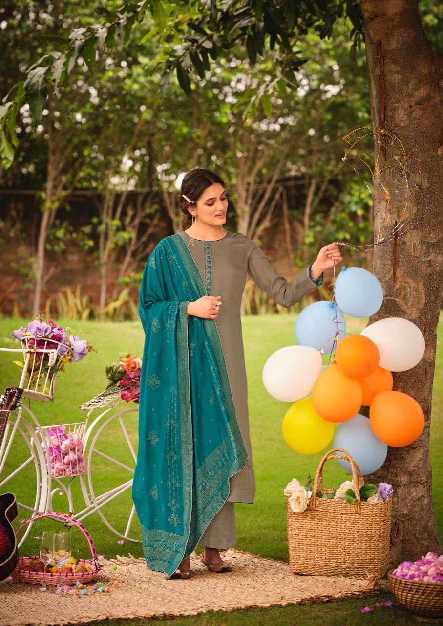 Deepsy suits royal touch-5 series 11501-11506 tussar silk with embroidery suit