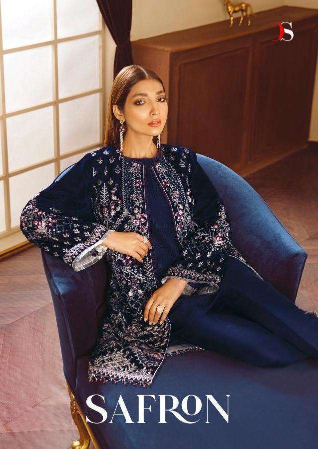 deepsy suits safron series 1241-1245 Pure velvet with embroidery  suit