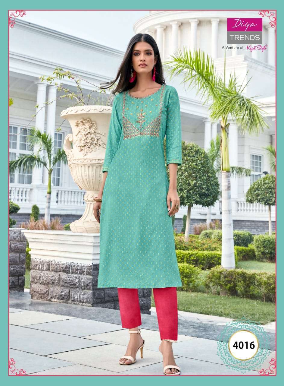 diya trendz victoria vol 4 series 4001-4016 heavy rayon kurti