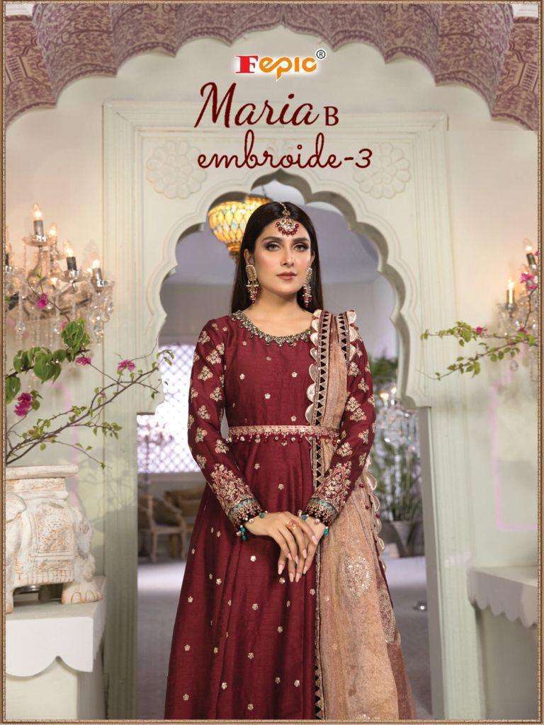 fepic maria b embroide vol 3 series 60010-60013 faux georgette suit