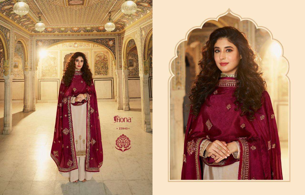 FIONA AMEENA DESIGNER SATIN MUSLIN SUIT 