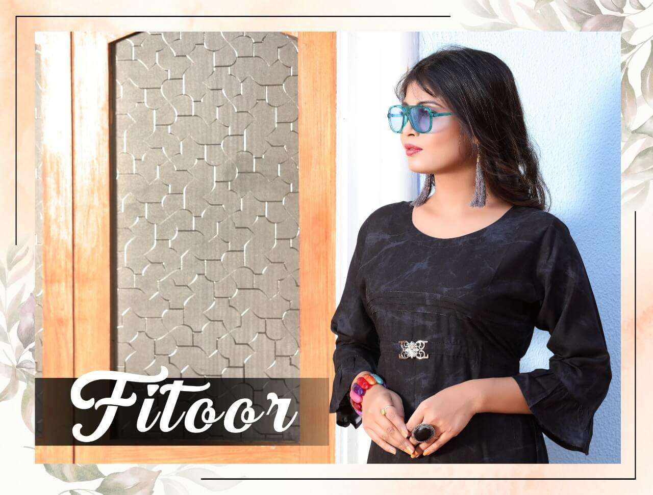 fitoor series 01-08 17 kg Tie dye Rayon Straight gehra pattern kurti