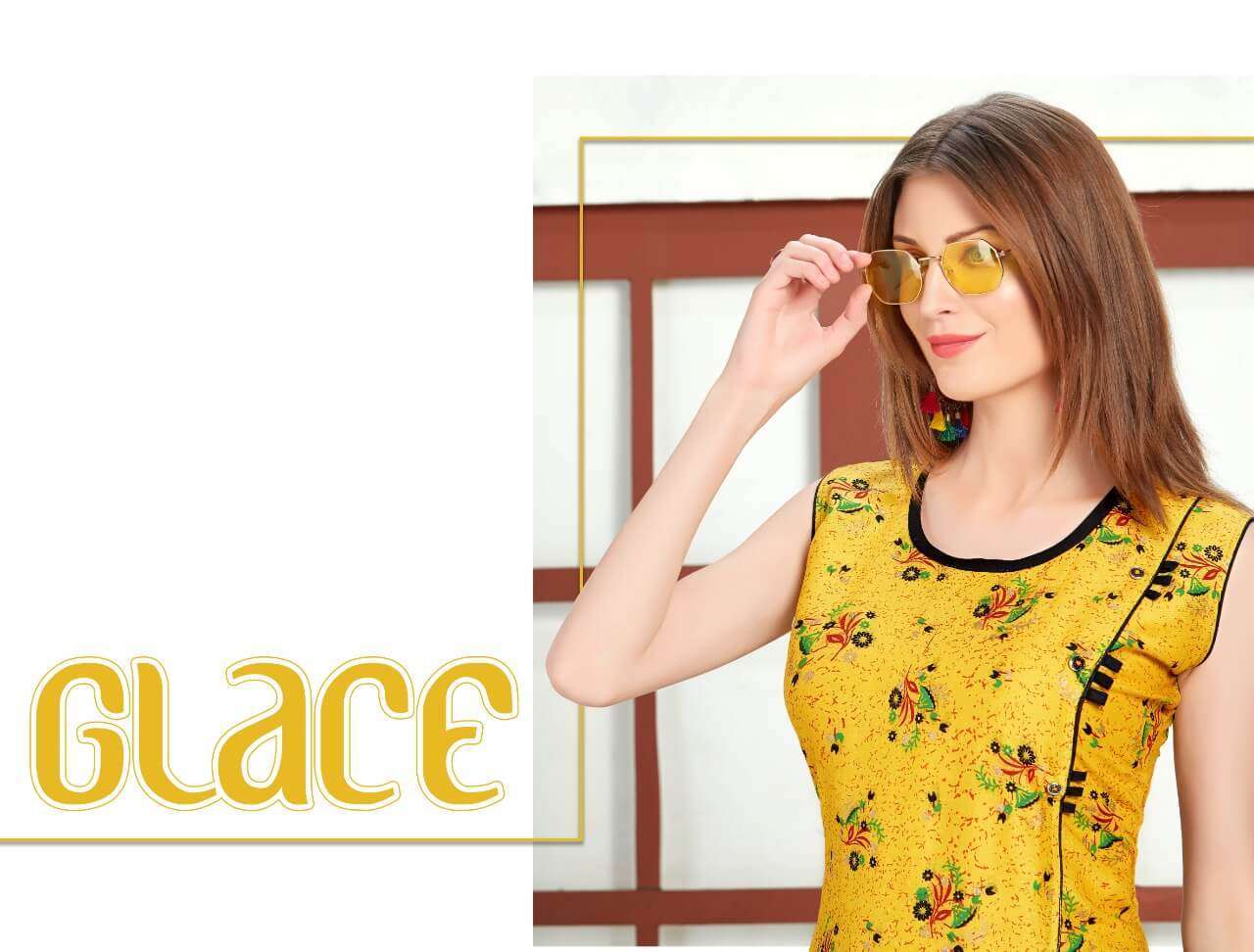 glace Rayon print 14 kg Straight  half selvees attached kurti