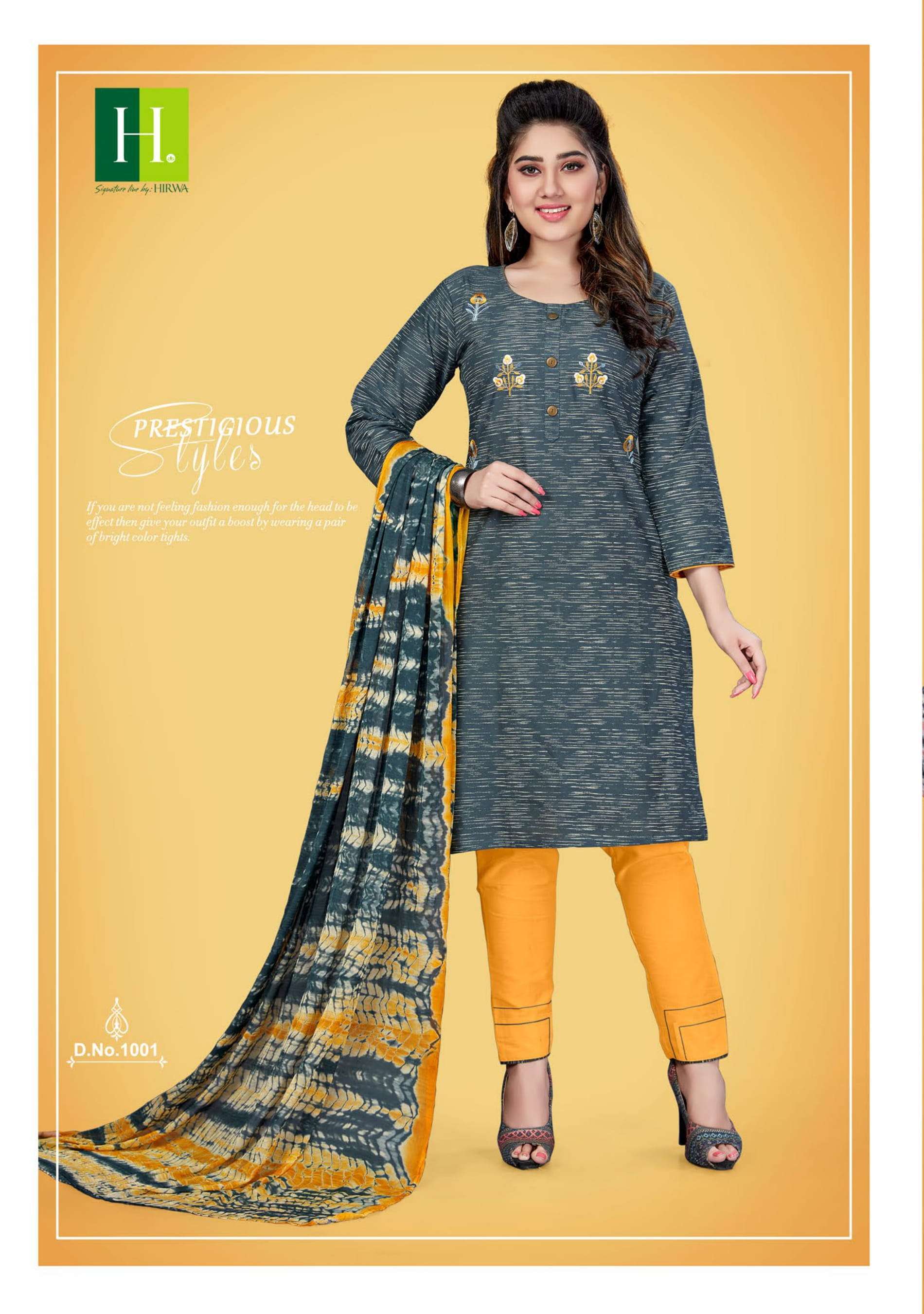 H DOT MORNI BY HIRWA 3 PIECE READYMADE SUITS COLLECTION WHOLESALER IN SURAT