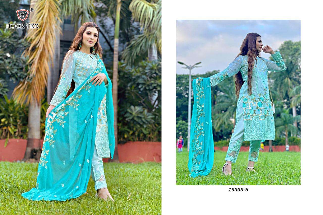 HOOR TEX 15005-B DESIGNER FAUX GEORGETTE SUIT 