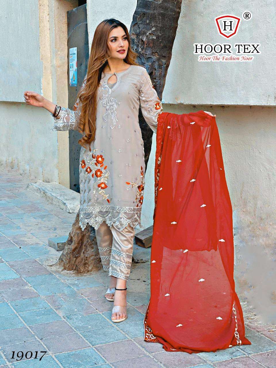 HOOR TEX SERIES 19017 DESIGNER HEAVY GEORGETTE SUIT 