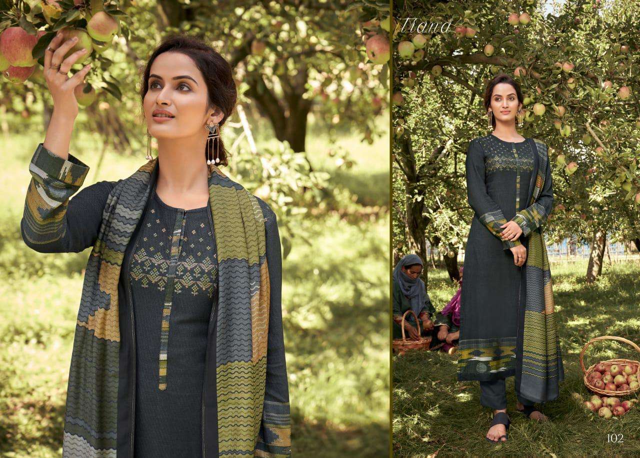 Itrana afreen pashmina digital print with embroidery suit