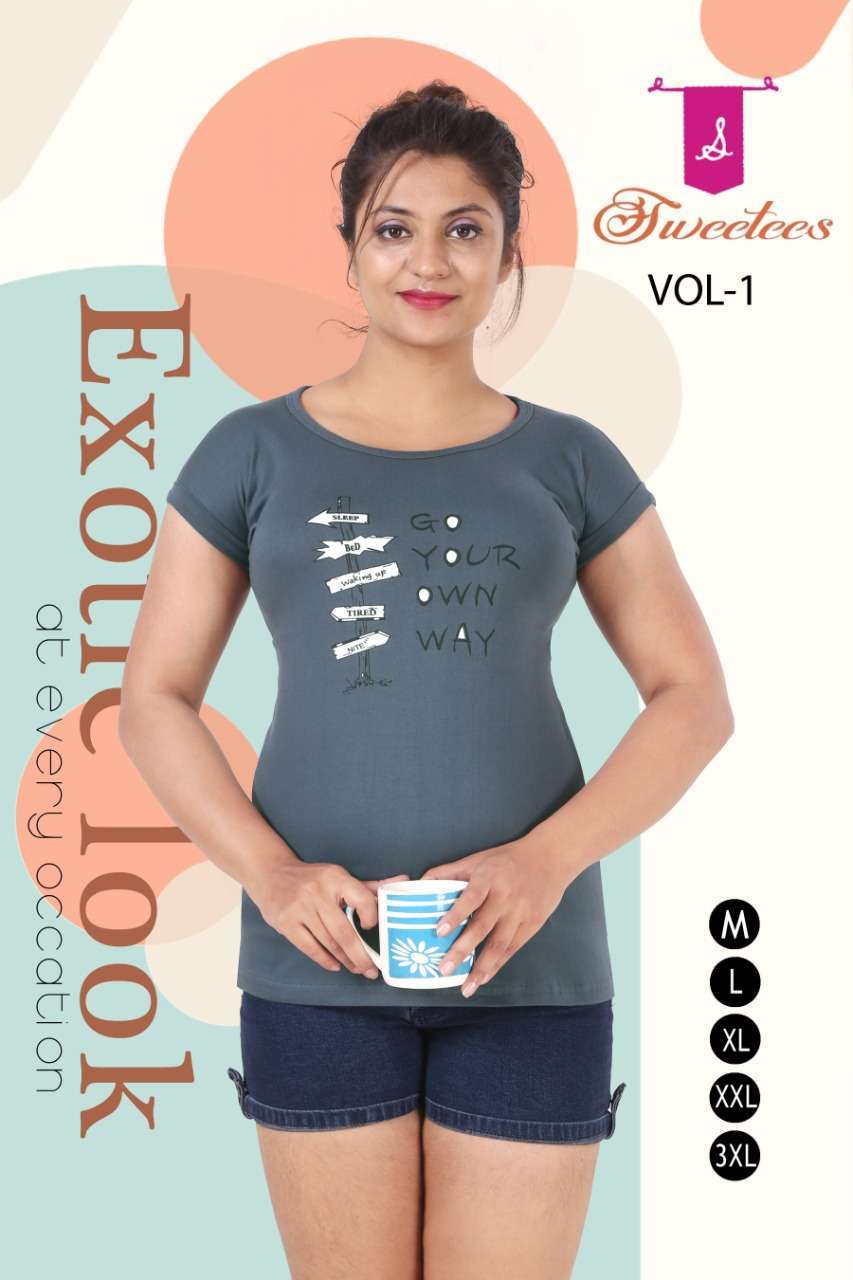 k4u sweetees vol 1 Premium Hosiery Cotton T-Shirt with Roll up sleeves