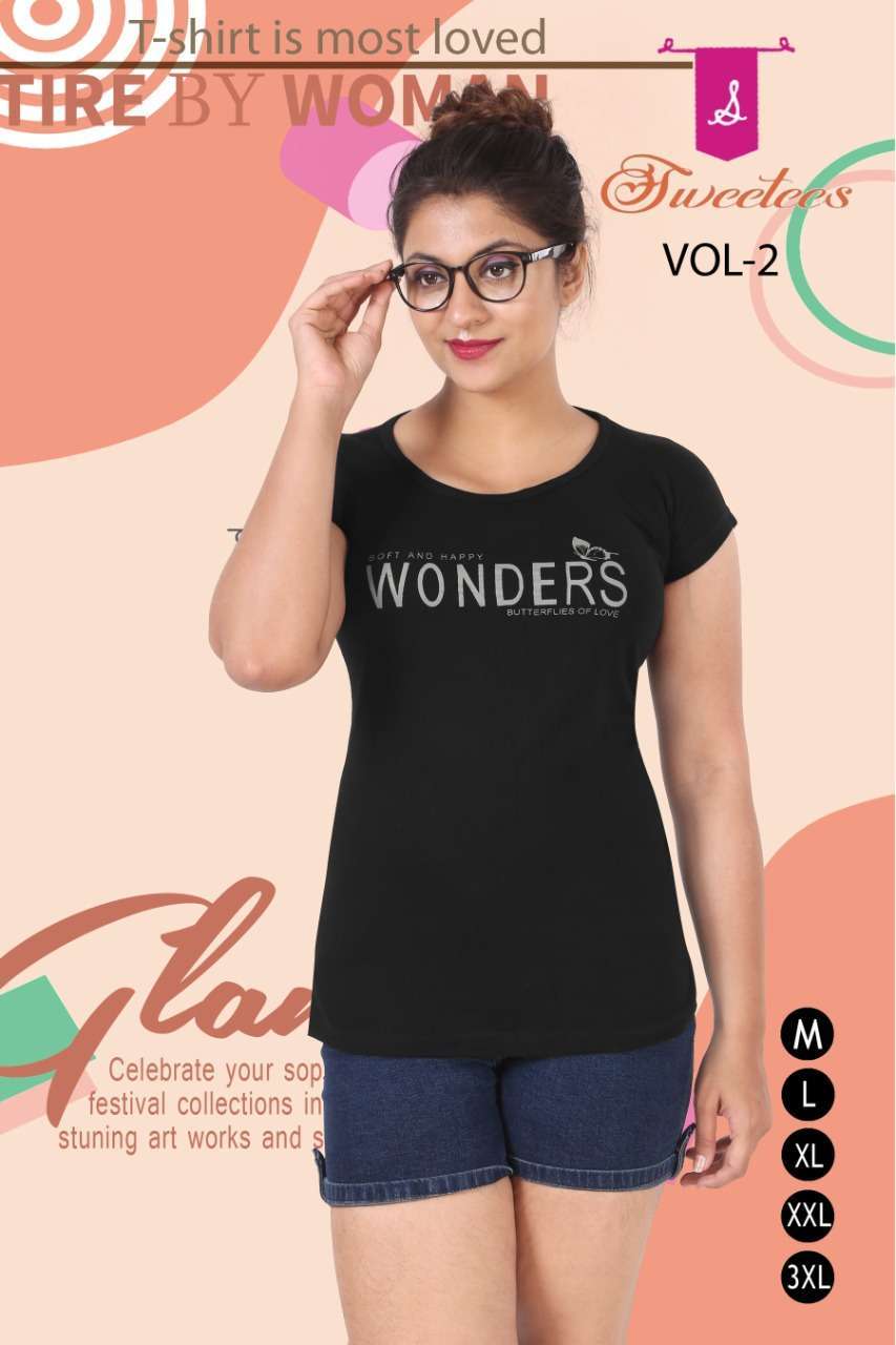 k4u sweetees vol 2 Premium Hosiery Cotton Tshirt with Cap sleeves 