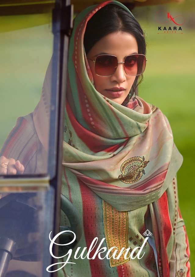 kaara suits gulkand series 1001-1008 Pashmina print With Embroidery Work suit