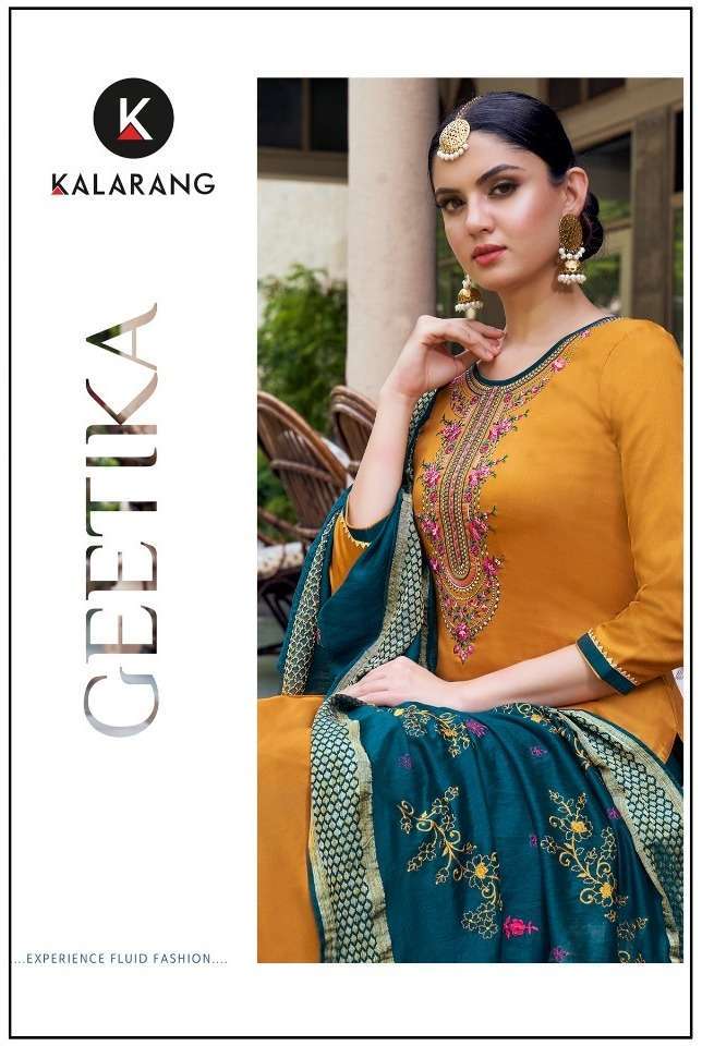 kalarang geetika series 3151-3154 jam silk cotton suit 