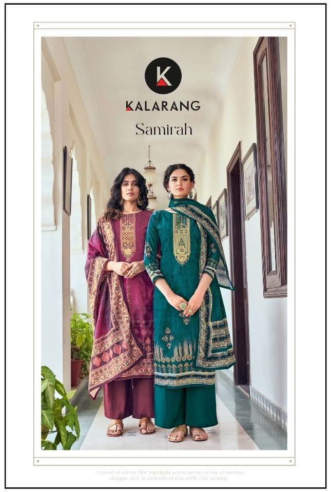 kalarang samirah series 3271-3274 Pure Velvet Digital Print With Work suit