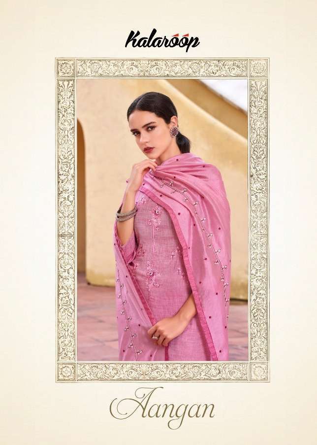 kalaroop aangan series 12751-12756 fancy fabric suit