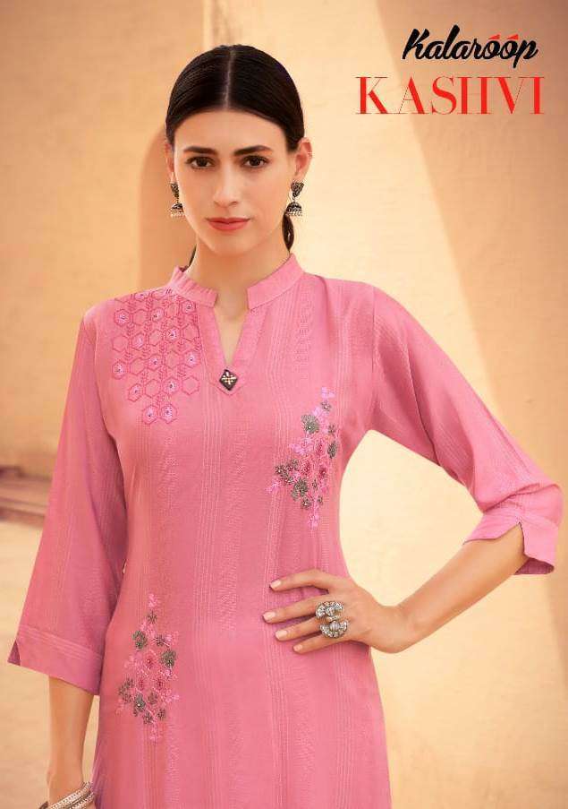 kalaroop kashvi series 12751-12756 Embroidery Work & Stone kurti