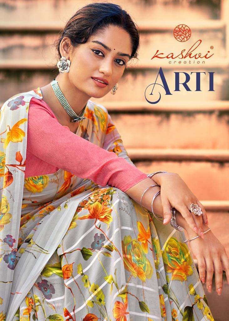 kashvi arti series 81001-81010 weightless pattern saree