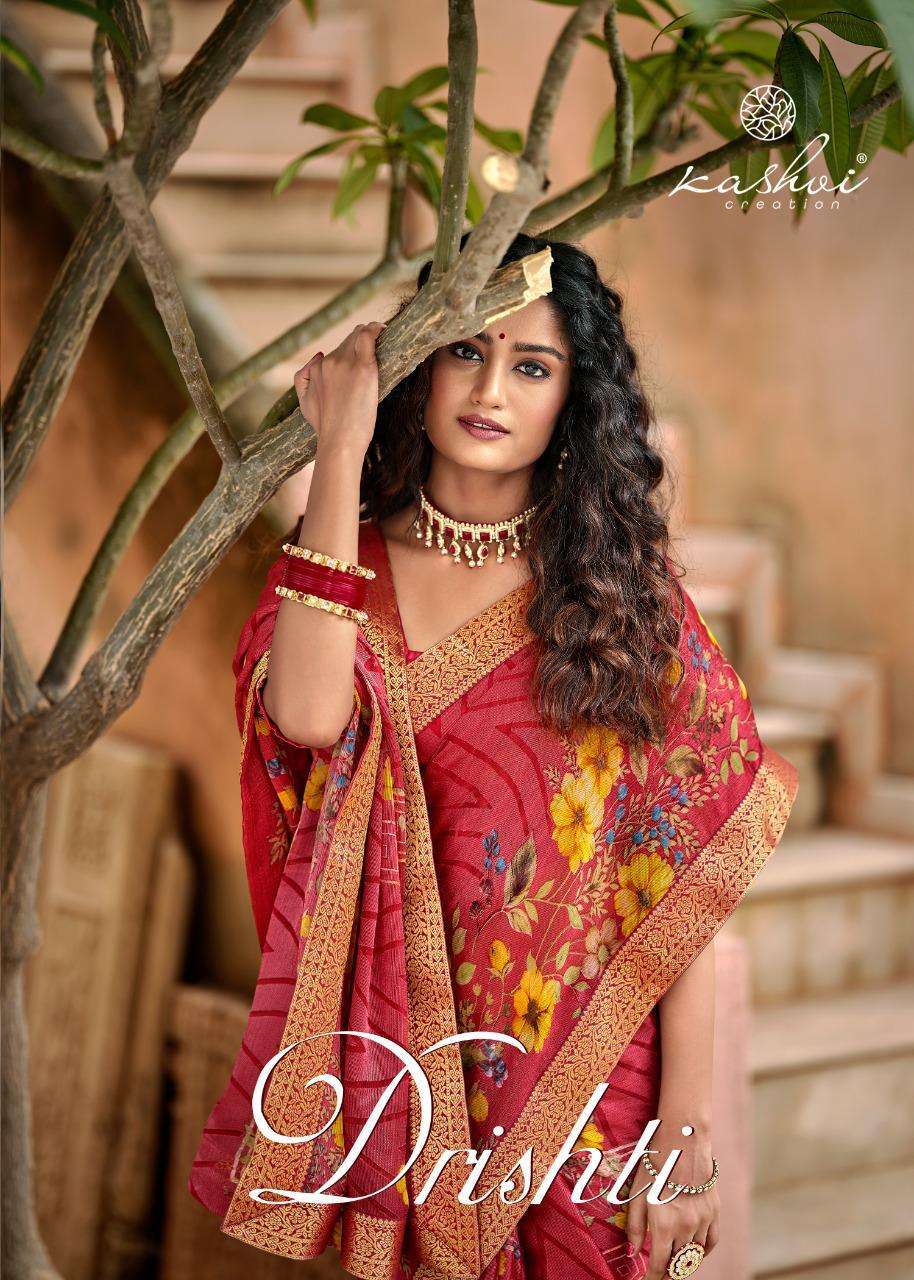 kashvi drishti series 75001-75010 chiffon brasso saree