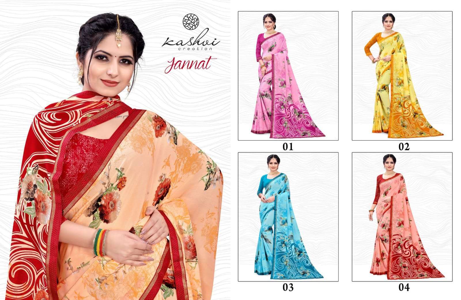 kashvi jannat series 01-08 printed micro saree