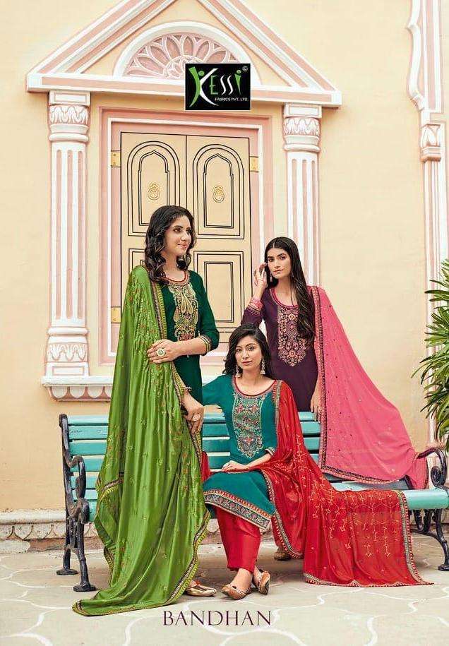 kessi bandhan series 5951-5958 Jam Silk with Embroidery Work suit
