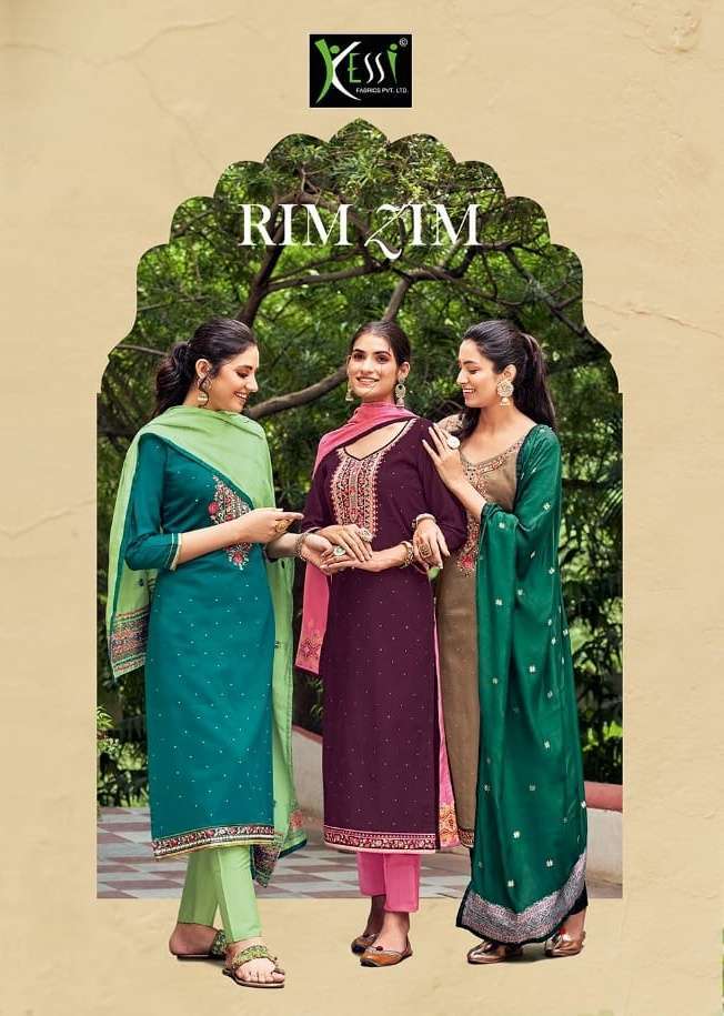 kessi rim zim series 5941-5948 jam silk work suits