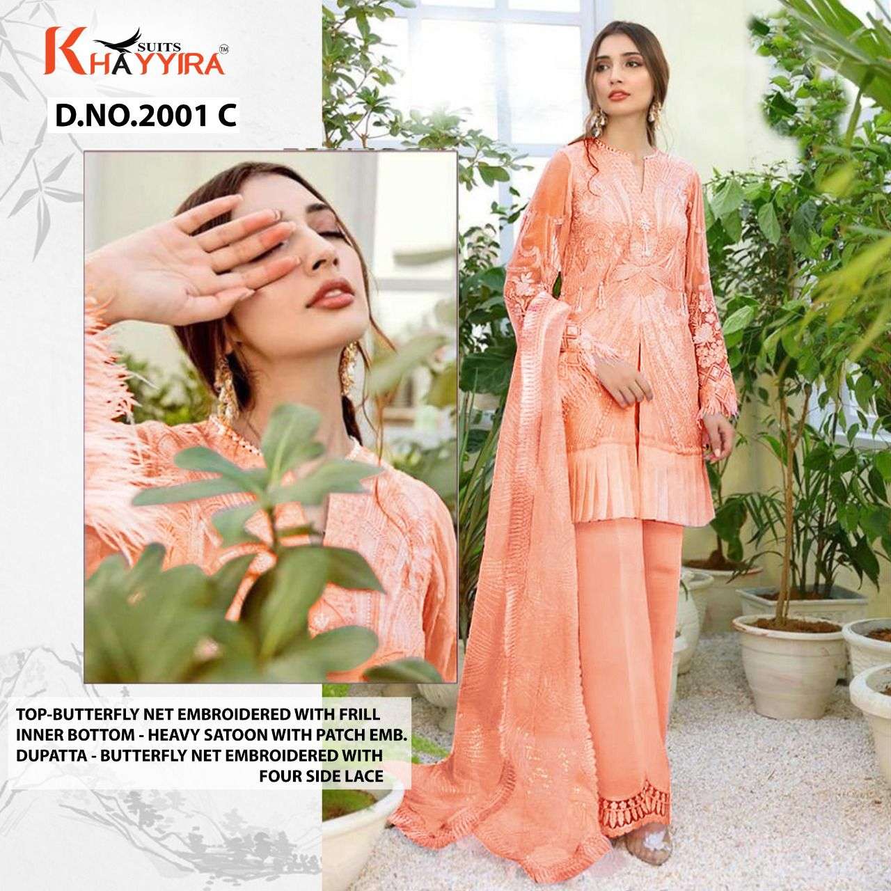 KHAYYIRA SUITS MAHGUL DN 2001 DESIGNER BUTTERFLY NET SUIT 