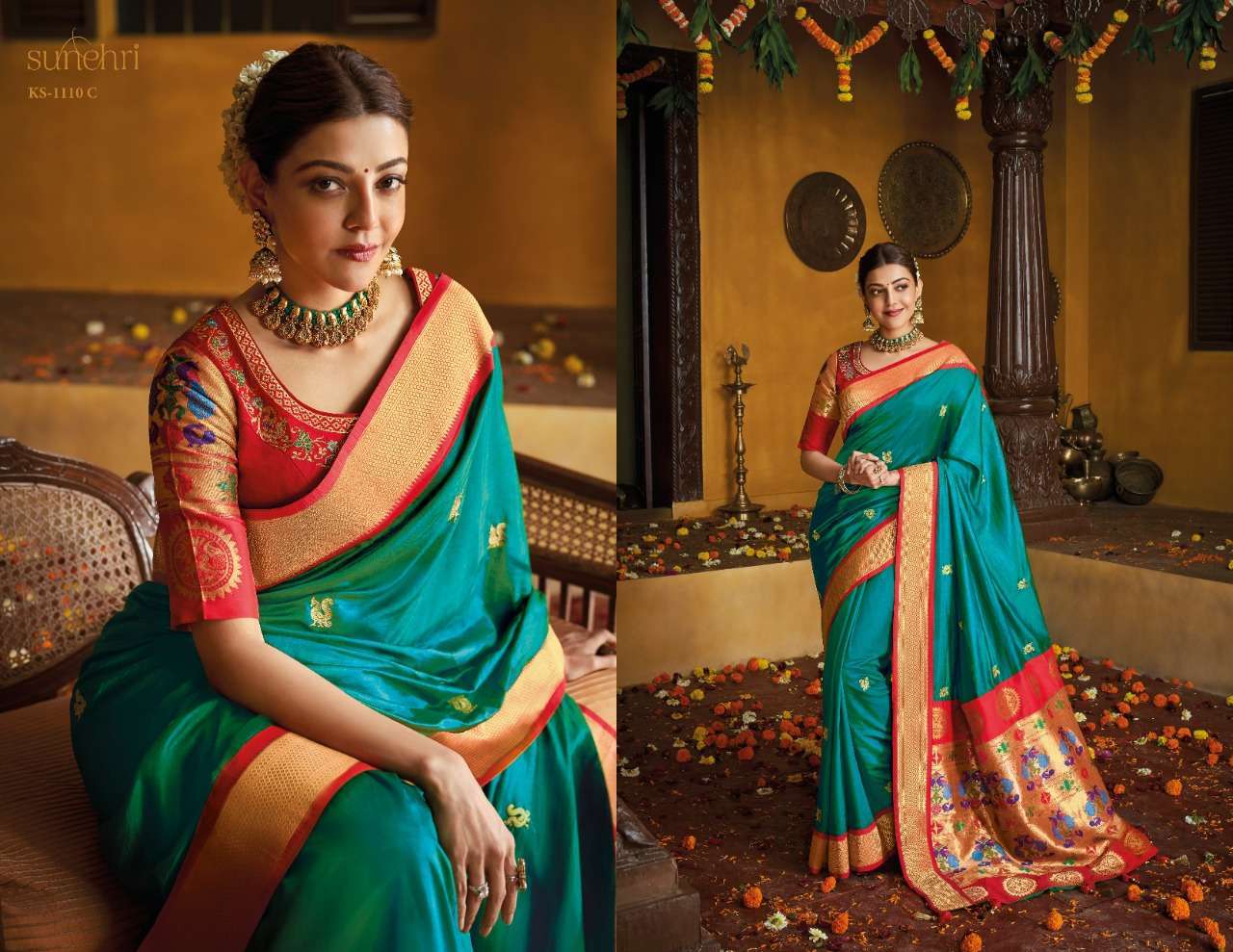 KIMORA SUNEHRI DESIGN 1110 COLORS SILK RICH LOOK PARTY WEAR SARIS