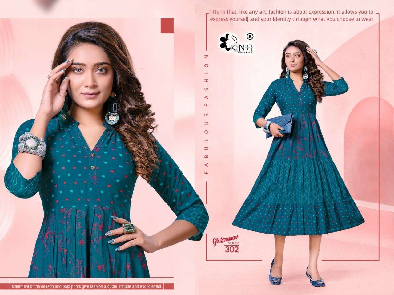 KINTI GHOOMAR VOL 3 RAYON KURTIS WHOLESALE SUPPLIER IN SURAT MARKET