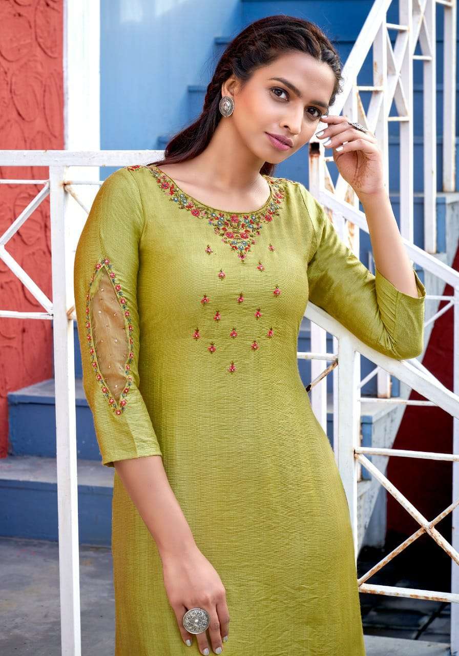 koodee veer vol 1 series 1001-1006 Fancy Viscose Silk kurti