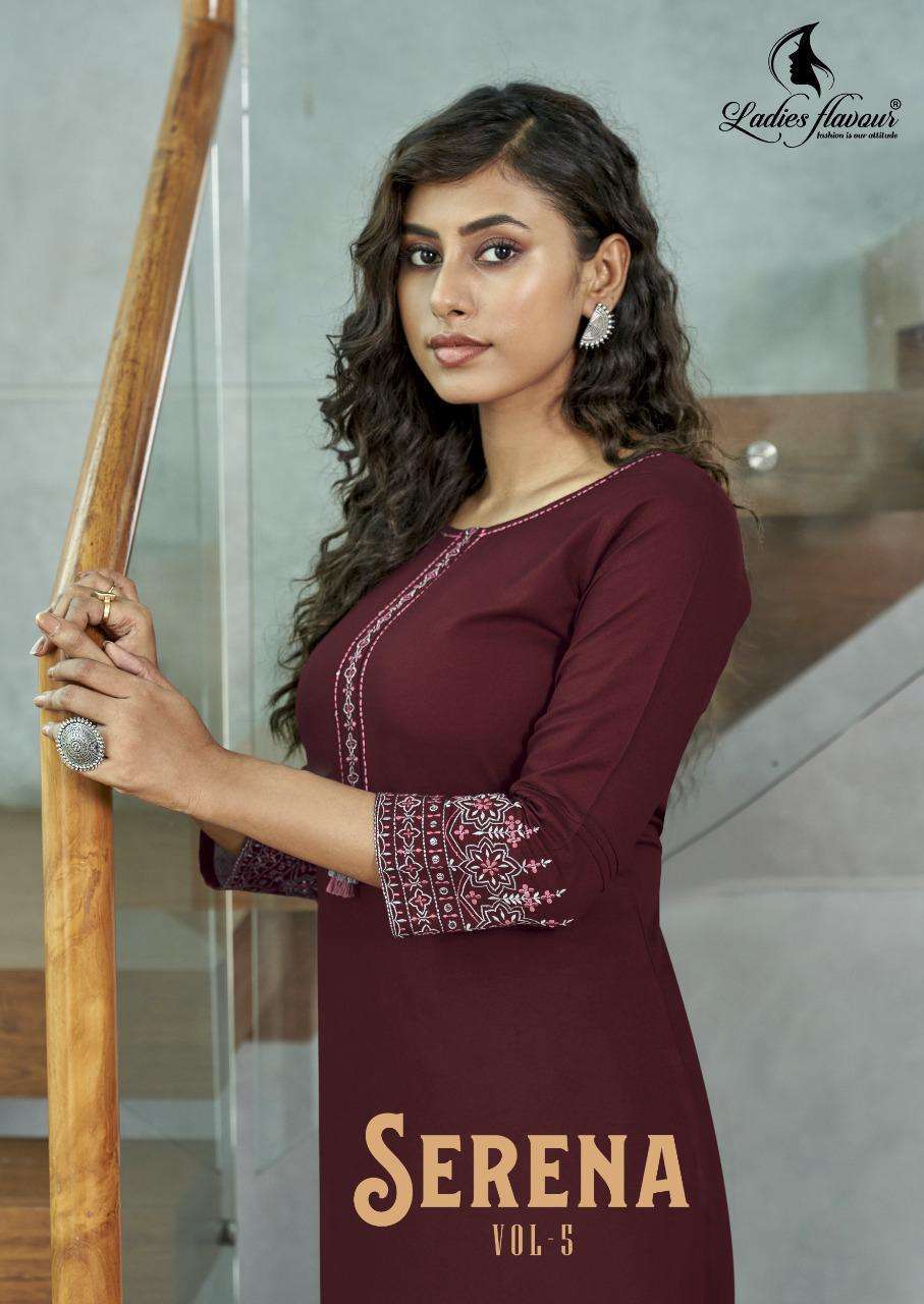 ladies flavour serena vol 5 series 1037-1042 rayon kurti