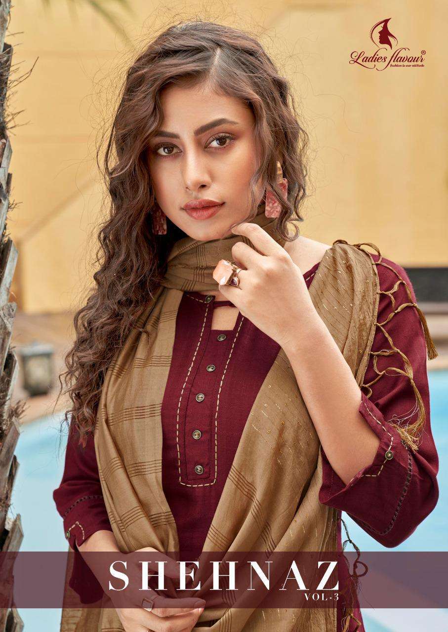 ladies flavour shehnaz vol 3 series 1013-1018 heavy rayon dobby suit 