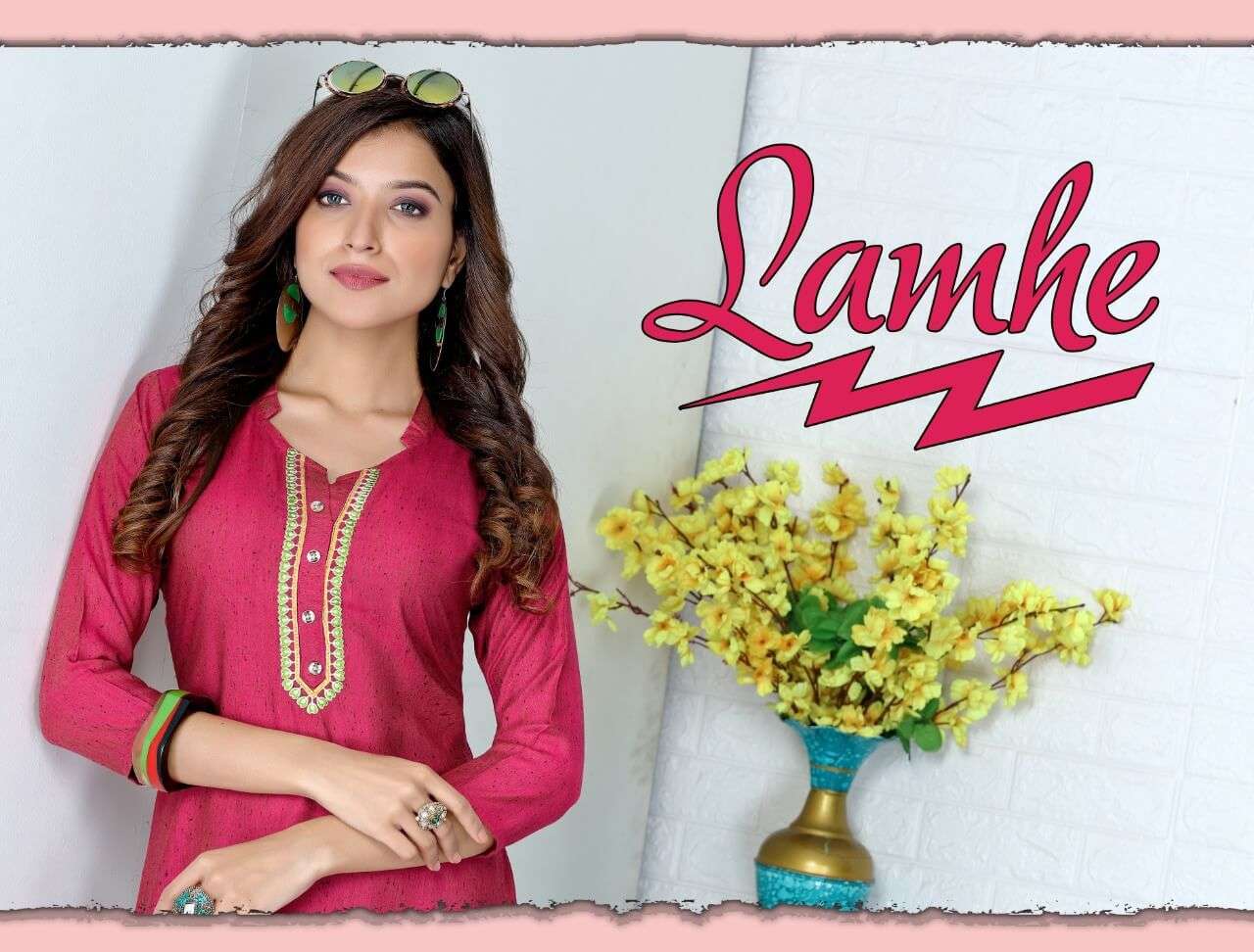 lamhe series 1001-1010 140 gm rayon Embroidery kurti