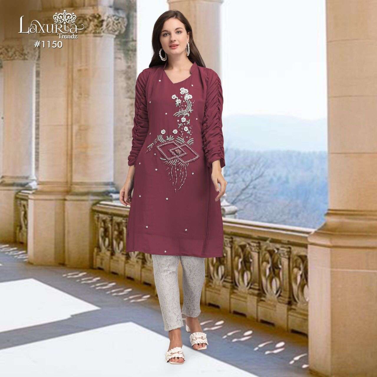 LAXURIA 1150 GEORGETTE TUNIC KURTI WITH DESIGNER PANT COLLECTION