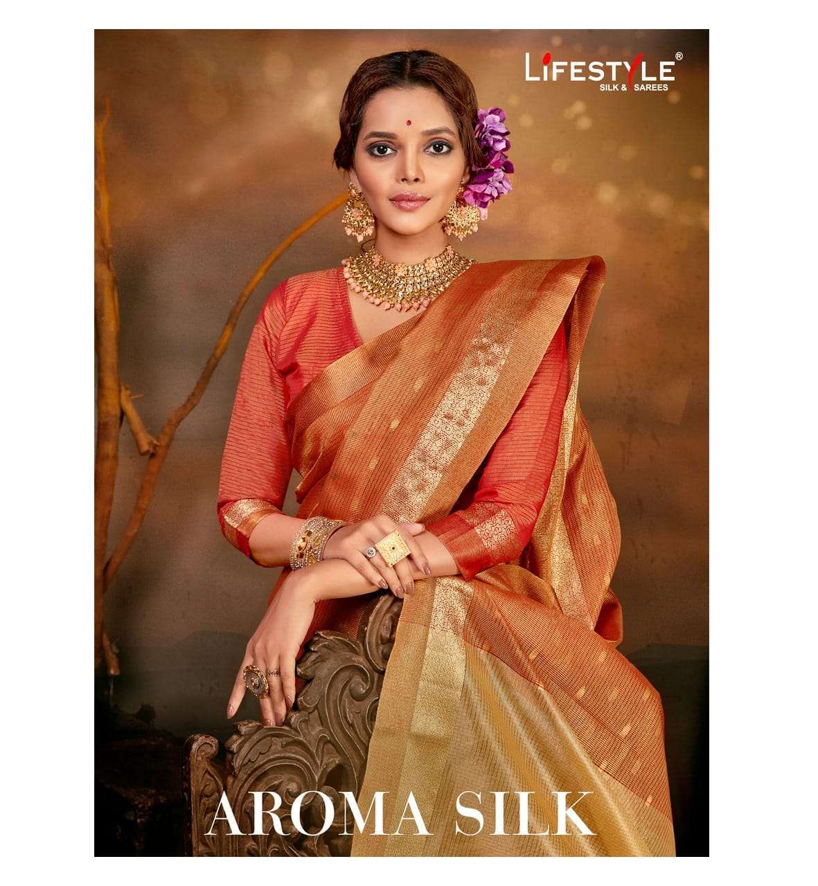 lifestyle aroma silk vol 1 series 76641-76646 cotton tishu saree