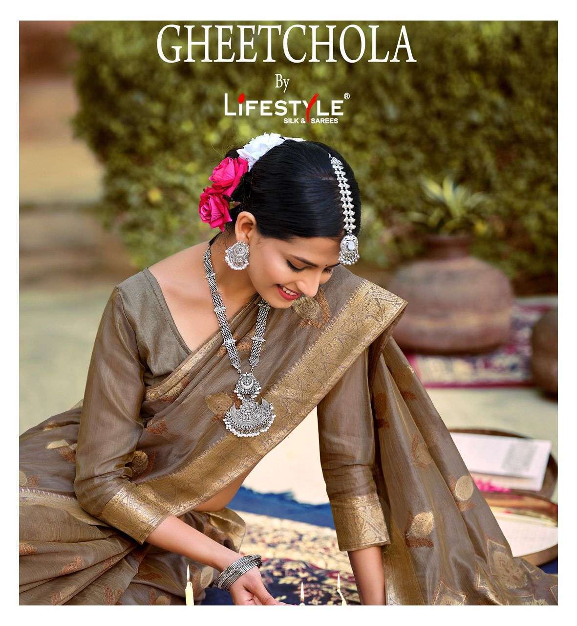 lifestyle gheetchola vol 1 series 76101-76106 cotton tishu saree